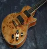 Nowa gitara elektryczna z China Body Podwójnie spalted Maple Woodg Custom Guitar Color Shell InLays Oryginalny drewno Color9405260