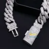 Grote ketting 20 mm ketting hiphop sieraden 925 zilveren vvs diamant moissaniet ijs uit cubaanse link custom