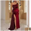 Abiti casual di base Donne Summer Diamonds Diamonds Diamonds Open Open Fork Y Night Club Party Bandage Fashion Maxi Vestidos Dropliv Dhjqm