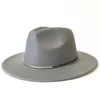 Chapeaux à bord large chapeaux Bucket avec une grande casquette Gentleman Gentleman Elegant Lady Winter Automne Caps Jazz Femmes Men de laine HAPES VINTAGE Gangster Trilby Felt Fedora Hat 240407