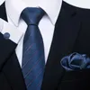 Krawat krawatowy kieszonkowy zestaw kwadratowy Zestaw Niebieski Złoty Prezent Ślubny