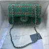 Woc Woc Shool Sacd Designer Женская сумка для плеча шерсти твидовые оборудование для серебряного серебряного оборудования золото C