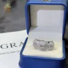 Bijoux de créateurs Nouveaux arrivages GRA Certificats 925 Sterling Silver Pass Diamond Tester VVS1 Baguette Round Moisanite Iced Out Hip Hop Ring