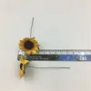 Fleurs décoratives Tournesol artificiel mariage jaune 35 mm 100pcs têtes mini soie