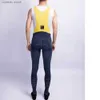 Men's Pants NEW Performance Winter Thermal Fece cycling tights thermal fece bib pants with Colorful Rctive stripe H240407