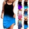 Casual Dresses Plus Size Summer For Women 2024 Ärmlös Pullover Tank Dress Gradient Spaghetti Strap Bohemian Beach Sundress