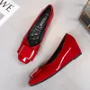 Stiefel Quadratz Zehen formelle Schuhe bequeme Frauen Schuhe Schuh niedrige Absatzkeile 4,5 cm Patent Leder Freizeitschuhe Schwarz/Beige/Bury/Khaki