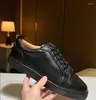 Chaussures décontractées Designer masculin bas pour femmes en noir et blanc brillant sans ongles diamants printemps automne