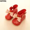 Yatfiml Fashion Baby Girl Rain Boots PVC Bottes imperméables avec des enfants Bow Chaussures 240328