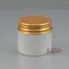 Opslagflessen 25 gram Clear Frosted Cosmetic Jar met zwart/goud/bruin aluminium deksel 25 ml monstercontainer 25 g Cream potten/oogpot.