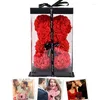 Fleurs décoratives 1pc 25cm Rose artificielle ours - cadeau parfait pour les mariages de la Saint-Valentin anniversaires décoration en peluche