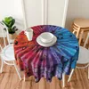 Table Cloth Tie Dye Music Notes On A Staff Tablecloth 60in Round 152cm Waterproof Home Decor Festive