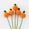 Dekorative Blumen gehäkelte Früchte Stricker Tangerine Branch Künstliche Blumensträuße handgefertigtes DIY Hochzeitsfeier Häuser Dekorationen POFORY PROPRISS