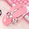 Мыши Pink Mouse Game Выделенная девушка с Wired Girl Mite Mechanical Gaming Macro Mute Silent Office Computer Computer Mouse Y240407