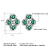 Boucles d'oreilles Stud Umcho 925 Sterling Silver Created Emerald Sapphire Gemstone for Women Engagement Wedding Fine Bijoux