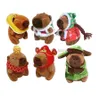 Films TV Toy Toy Wholesale 12pcs / lot 12cm Animal mignon capybara Course en peluche Toys Capibara Puffreffish Pendants Dolls Clées de chaîne de clés 240407