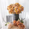 Decorative Flowers Maintenance-free Artificial Uv Resistant Realistic Simulated Hydrangea For Home Decor Weddings