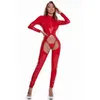 Sexy Faux Leather PVC Wetlook Erotic Hollow Out Zipper Open Entre-croot Suit Fétisan Body exotique Lingerie Latex Catsuites Shiny