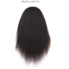 High Quanlity Yaki Kinky rechte pruik 13x4 Braziliaanse volledige kanten voorpruiken vooraf geplukte synthetische haar natuurlijke haarlijn voor vrouwen