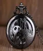 The Nightmare Before Christmas Quartz Pocket Watch Antique Black Steel Men Women Pendant Necklace Clock Gifts Fob Watch218J8835001