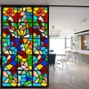 Films Privacy Windows Film Frosted Stained Glass Vintage Window Stickers Selfadhesive Chapel Cling Church Style Glass Sticker