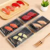 50 PCS Food Containers Lids Disposable Cake Box Sushi Serving Tray Take Out Boxes Meal Prep Japanese 240328
