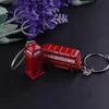 Keychains Lanyards New London Red Bus Key Chain Post Box Box Box Booth Téléphone Charm Pendent Pendre For Men Women Party Gift Ring Q240403