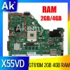 Moederbord X55VD Mainboard 2GB 4 GB RAM voor ASUS X55V X55VD MOETBORD REV2.0 REV2.1 X55VD LAPTOP MOEDERWIJS GT610M GPU 100% Werk getest
