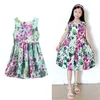 New Bohemian Style Girl's Dresses 2024 Summer European and American Full cotton Printed Kids Camisole Fashion Dress