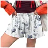 Shorts voor dames schattige zachte elastische vrouwen lage taille afdrukken knop vooraan pyjama bodems bokser slaapkleding pantalones cortos 2024