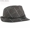Waste Brim Hats Bucket HT2774 Fedoras Autumn Mens Hat Wintage Vintage Gentleman Black Band Black Band Fedora Trilby Jazz YQ240407