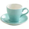 Tassen Buntes verglaster Kaffeetasse Set und Teller Tulpe Latte Calico Blumenkeramik verdickte 180 ml Tasse Milch