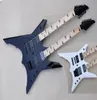 Factory Custom White Black Double Neck Black Electric Guitar met 6 en 12 Strings Black Hardware Maple Fletboard aanbieding Aangepast 6260337