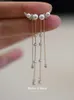 Flowing Light Design Pearl Earrings with High Quality Tassel Earrings and Earstuds Long S925 Sterling Silver Womens New Style
