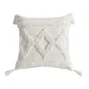 Pillow Handmade Beige Diamond Wave Cover With Tassels Moroccan Style 45x45cm/30x50cm HomeDecoration Sofa
