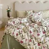 Bedding Sets Inst Style Algod Cotton Rose Tulip Tulip Flower Print Leits and Prophases Tampa de edredão Conjunto king tamanho King Tamanho