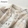 Women Long Sleeve Shirts Plaid Simple Classic Fashion Oversize Bf Style Chic Harajuku Cool Streetwear Allmatch S3XL 240407