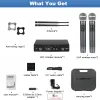 Microfones fenyx pro uhf Professional Dual Wireless Microfone Stage Desempenho Karaoke Sistema de Karaoke 230ft/70m 30 Frequências PTU52