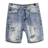 メンズショーツ2024New Spring and Summer Mens Designer Denim Shortsルーズフィットファッショントレンド5ミドルパンツJ240407