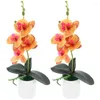 Decoratieve bloemen 2 stks kunstmatige potbloem orchidee tafelmot orchideeën decor