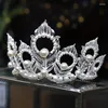 Klipy do włosów Pearl Crystal Tiary i korony dla kobiet Bride Rhinestone Prom Diodem Crown Tiara