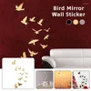 Autocollants de fenêtre 11pcs Paix en forme d'oiseau en forme de sliver or sliver miroir mural autocollant de maison décoration de chambre à coucher décoration de salon