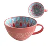 Taglie di ceramica bohémien tazza di caffè tazza per la colazione di grande capacità tazze in stile nordico cereali creativi moderni 240407