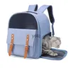 Cat Carriers Crates Hus Portable Breattable Cat Bag Oxford Tyg Scratch Pet för utomhusryggsäck Foldning H240407