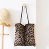 Tas luipaard print canvas vrouwen schouder casual tote winkelen grote capaciteit stijlvolle shopper vrouwelijke bolsos sac