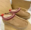 Tasman Terlik Kestane Kürk Slaytlar Koyun Dinini Shearling Tazz Mules Kadın Erkekler Ultra Mini Platform Önyükleme Slip-On Ayakkabılar Süet Üst Konfor Kış Uggsity 909ess