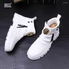 Casual Shoes Men's Winter Footwear Boots Luxury Designer Mens Shoe Anti-Wrinkle Gang Wedding Punk Comfort Chaussure A6