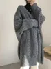 Femme en tricot pour femmes tricots Femmes Solides Long manteau épaissis pull veste veste rue Street Wear Tobat chaude