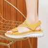 Gktinoo Fashion Brand Beach Sandaler Kvinnor Tjock Sole Summer Shoes Casual Soft Yellow Plus Size 42 240329