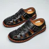Casual skor yomior vintage sommar äkta läder män lyxiga andningsbara loafers strand sandaler designer lägenheter körning